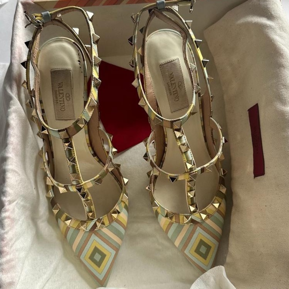 Valentino Multicolor Rockstud Heels